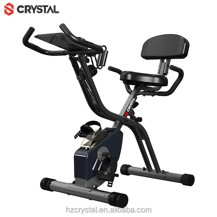

SJ-102 High Quality Home Gym Sports Equipment Foldable Magnetic Exercise X-Bike with Back Seat, Black