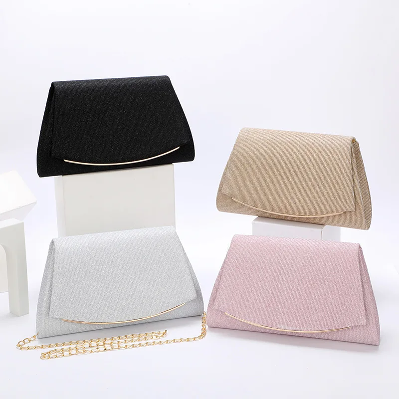 

Fashion Custom High Quality Gold Show Evening Fabric Chain Bag Lady Yiwu Banquet Clutch Purse High Class Bags