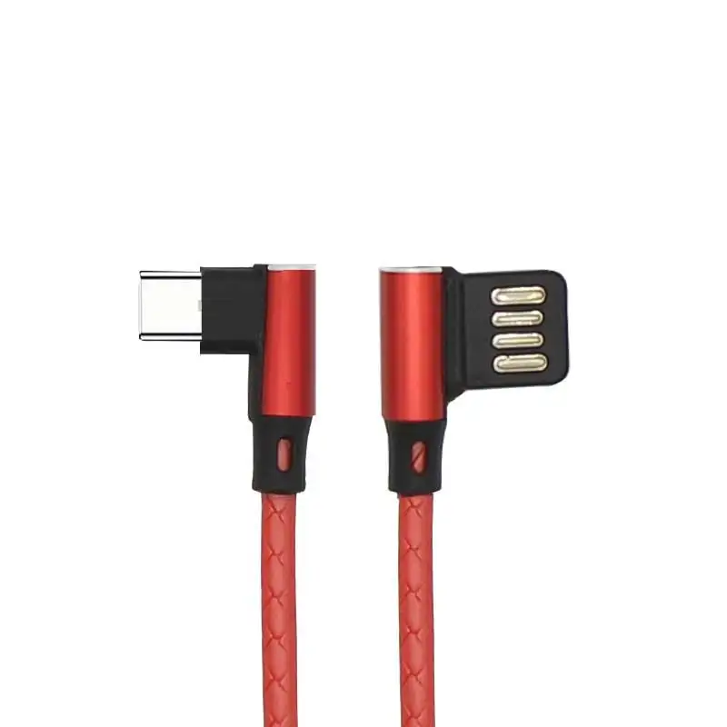 

90 degree angle two sided blind insertion 2.4A TPE Material 1m fast charging type-c usb data cable charger for Huawei mate30P, Yellow,red,grey