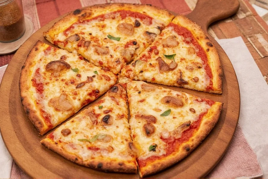 Sprinkling Italian pizza seasoning on a pizza