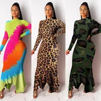 

2019 Autumn Fashion Women Long Sleeve Maxi Dress Sexy Bodycon Dress Women Clothing