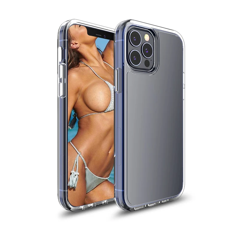 

tpu pc shockproof custom wholesale clear cell phone cases bulk for iphone 12 pro max, Transparent