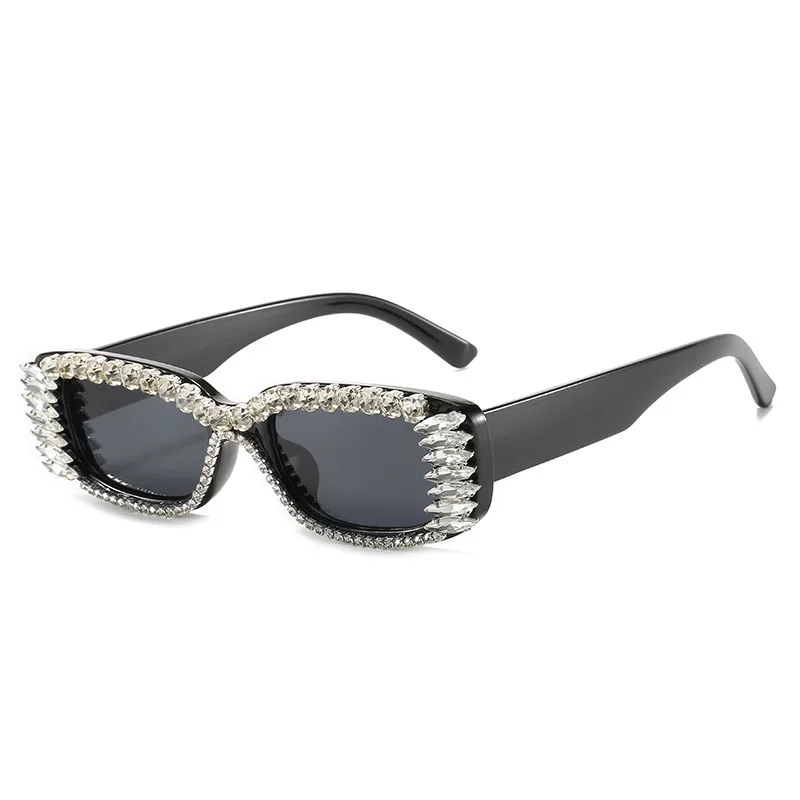 

DCOPTICAL 2021 Men Sunglasses Small Frame Rectangle Full Rim Vintage SunGlasses With Diamond
