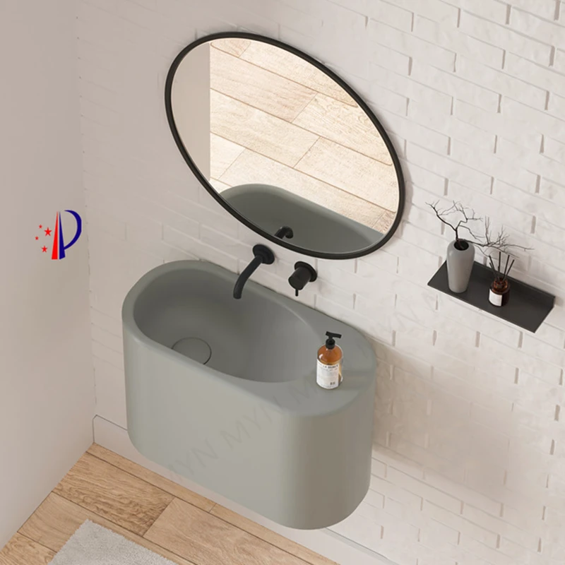 

Top 10 Brand Round Type Gray Color Wall Mounted Artificial Stone Basin