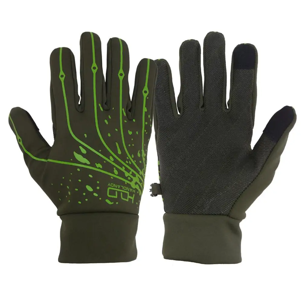 

HDD adjustable elastic cuff screen touch gym warm gloves Anti-slip winter sport gloves grip outdoor cycling running gloves, Black