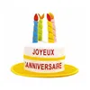 Funny velvet colorful happy birthday party cake hats with candle decoration