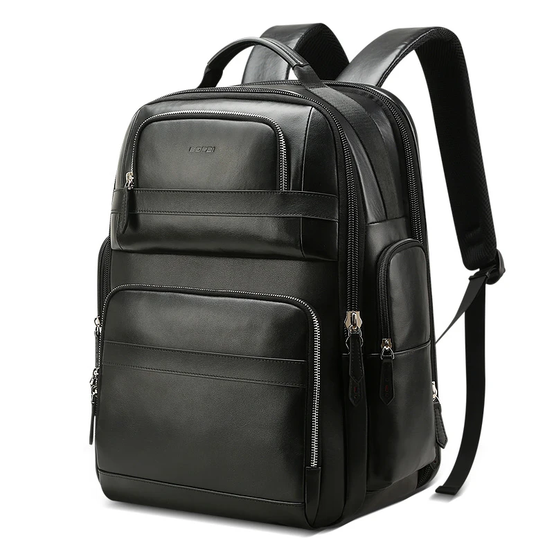 Luxury Genuine Leather Men Backpack Top Layer Cow Leather Back Packs ...
