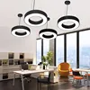 Modern LED Ring Chandelier Acrylic Round Shape Ceiling Light Fixture Pendant Light