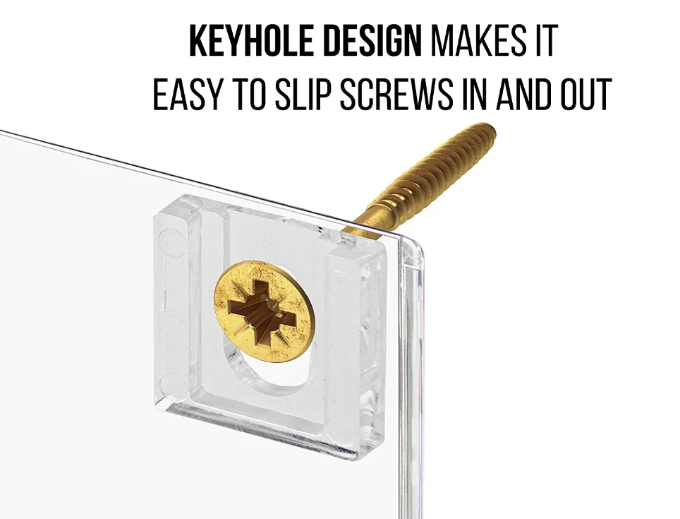 High Quality Clear Wall Hanger Bracket Small Acrylic Plastic Keyhole