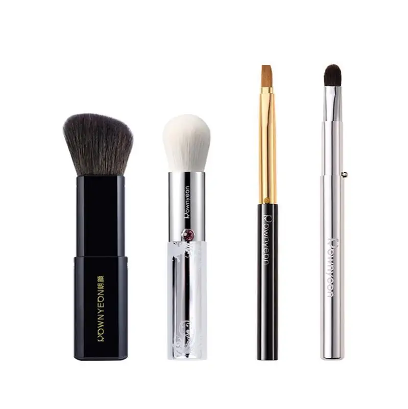 

High Quality Solid Color Plastic Handle Synthetic Hair Makeup Brush Set Private Label Double Sided Professional Make Up Brushes, Green