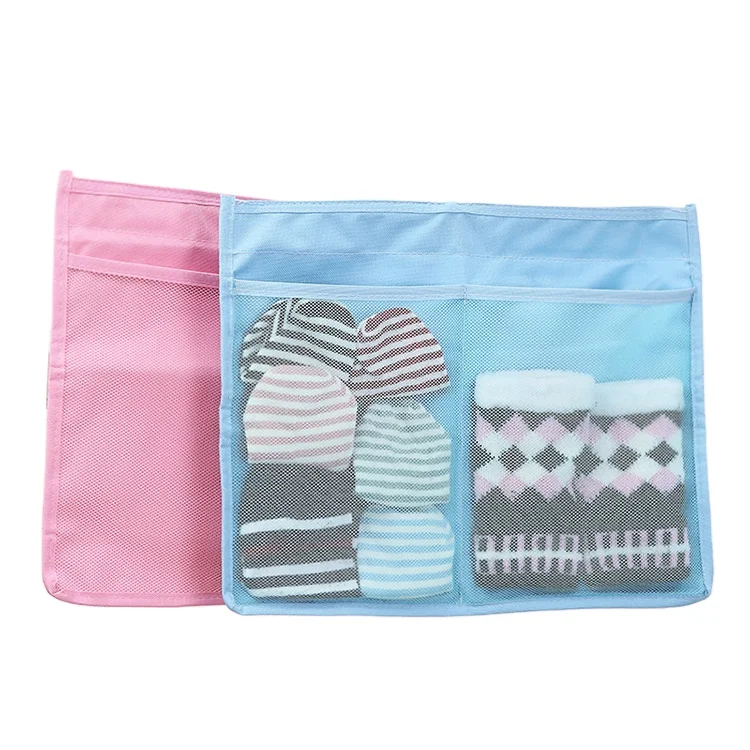 

3 Grid Oxford Cloth Underwear Bra Hanging Double-Sided Fabric Storage Bag