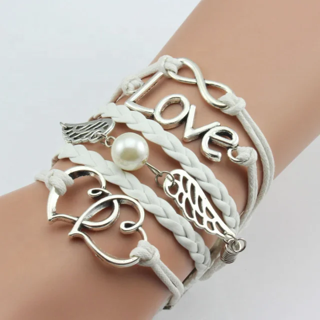 
Hot Friendship Hand Multilayer Braided Bracelet, Custom Words, Anchor, Love 8 Knot Bracelet 