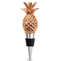 

Cheap Gold Pineapple Shaped Zinc Alloy Metal Wine Bottle Stopper for Home Daily Use