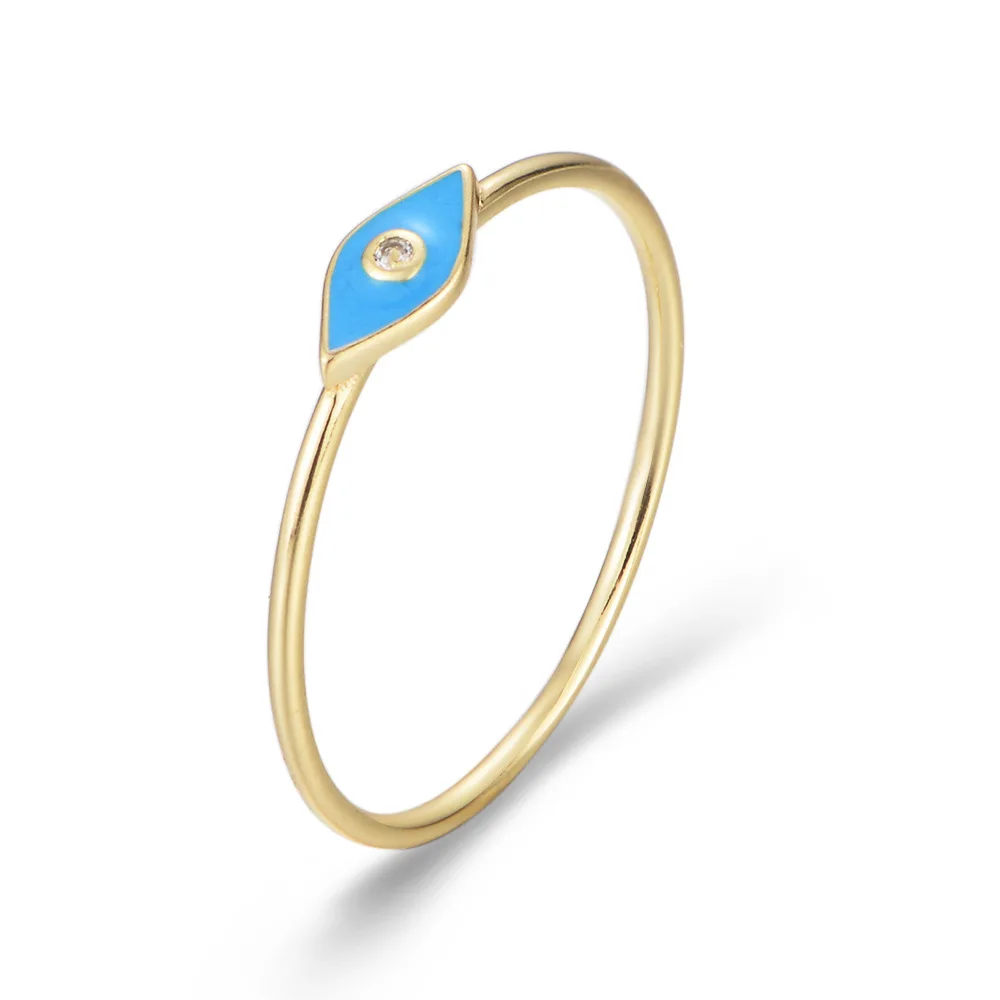 

Exquisite 925 Sterling Silver Oil Dripping Evil Eyes Finger Rings Best Selling S925 Sterling Silver Eye Ring For Women