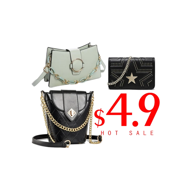 

4.9USD MOQ 1 Female bag discount monopoly (on-site special) cheap women bags on sale, Black....