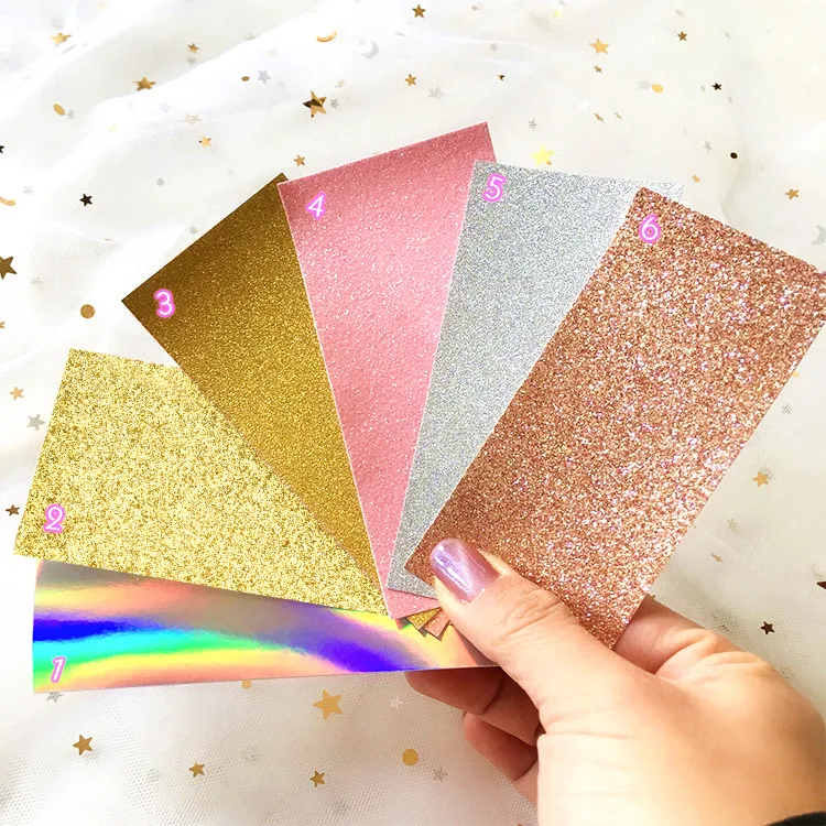 

wholesale colorful glitter card for lash box brilliant background mink eyelashes vendor eyelash packaging box, As pictures show