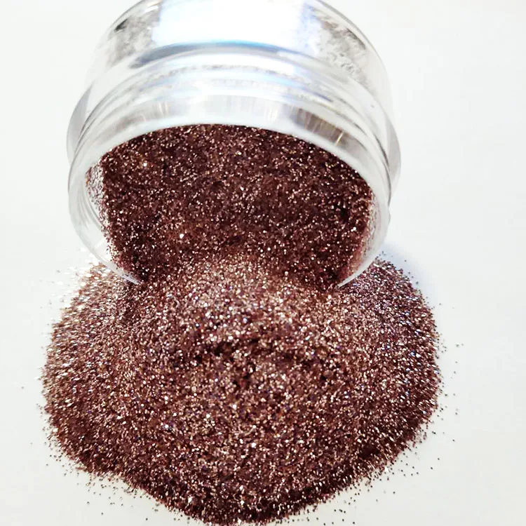 

Polyester glitter powder solvent resistant rose gold glitter for cups