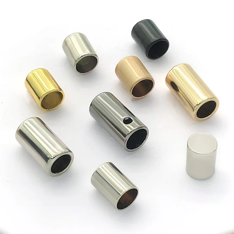 Waterproof Zinc Alloy Engraved Gold logo Custom Metal Drawstring Rope Cord End Stopper Supplier for Bikini