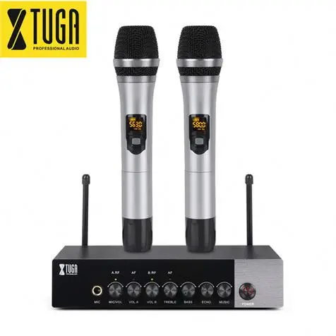 

5 star ktv wireless xtuga uh110 uhf uhf dual channel wireless handheld microphone karaoke