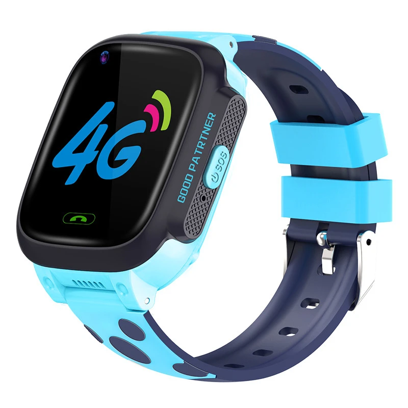 

New Waterproof Child Smart watch Video call SOS Anti-lost GPS LBS WIFI tracker reloj inteligente 4G kids watch with camera, Blue,pink