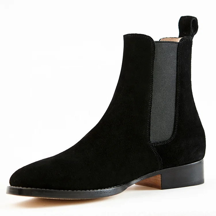 

X104 Hot Factory supply Retail Outdoor Winter Boots Black Suede Leather boots for Man Chelsea Boots Italy Design