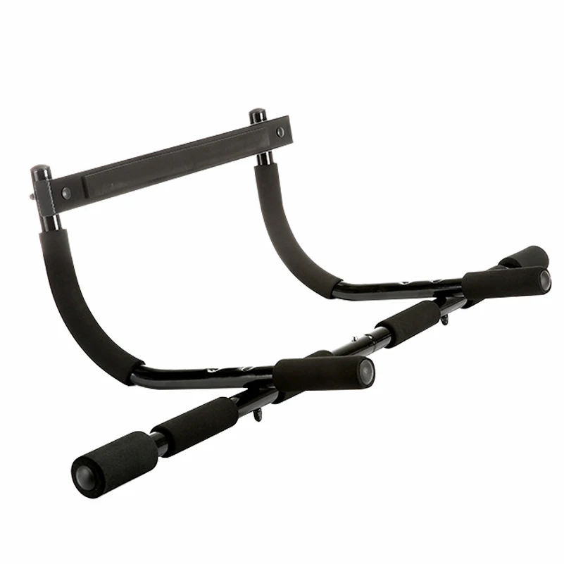 

door way pull up bar home exercise with hook stable and safety training, Black