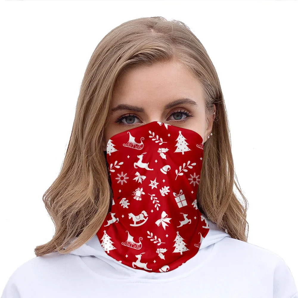 

2020 Hot Sale Christmas Customized Logo Printed 100% Polyester Color Microfiber Neck Tube Bandana Buffs Scarf Decoration, Mix colors