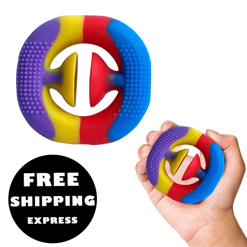 

Wrist exercises Rainbow Fidget Toy Grab Snap Squeeze Sensory Party Popper Noise Maker Stress Relief Toy, As photo