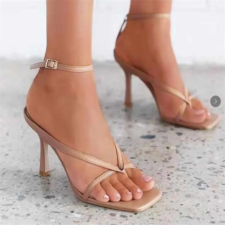 

Casual Summer Sexy Open Toes Lady Square Toe Sandals Womens Heels Stilettos Square Toe Heel