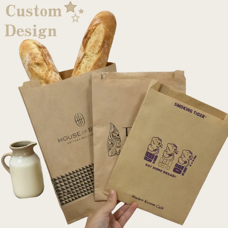 Biodegradable Baking Accessories Cake Decorating Oilproof Bread Paper Bags Good for Candy Cookies Doughnut Bakery Food