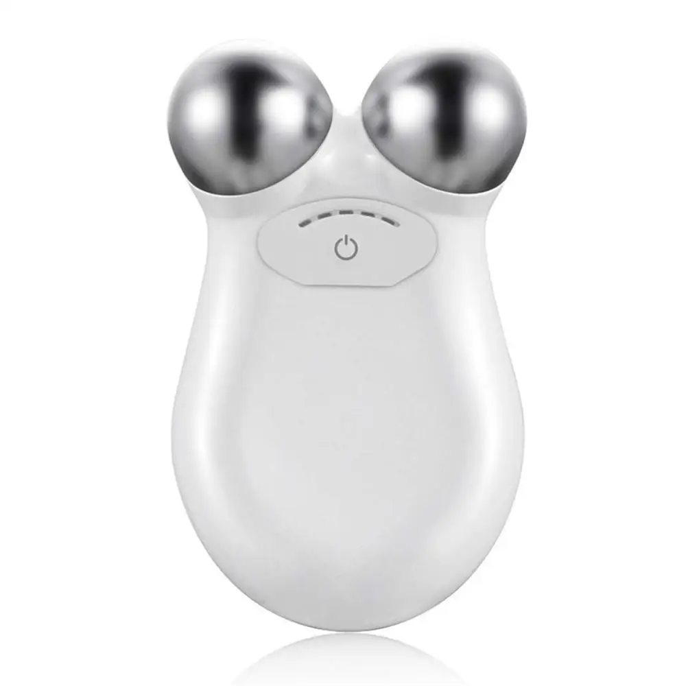 

2021 micro current face beauty mini microcurrent facial toning device with usb, White / pink