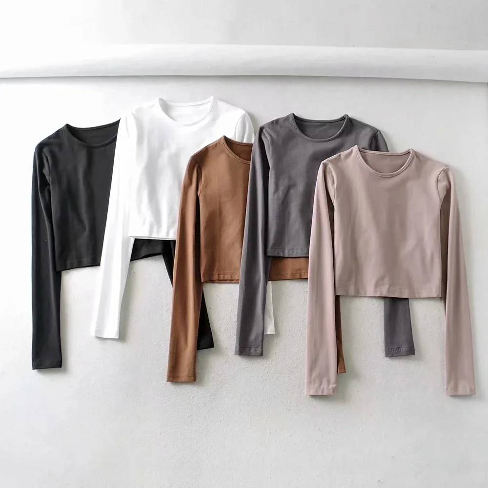 

2020 5 colors high quality Bulk Workout Top Long sleeve Gym Shirt Yoga Fitness Crop Top Woman Cotton Gym Wear