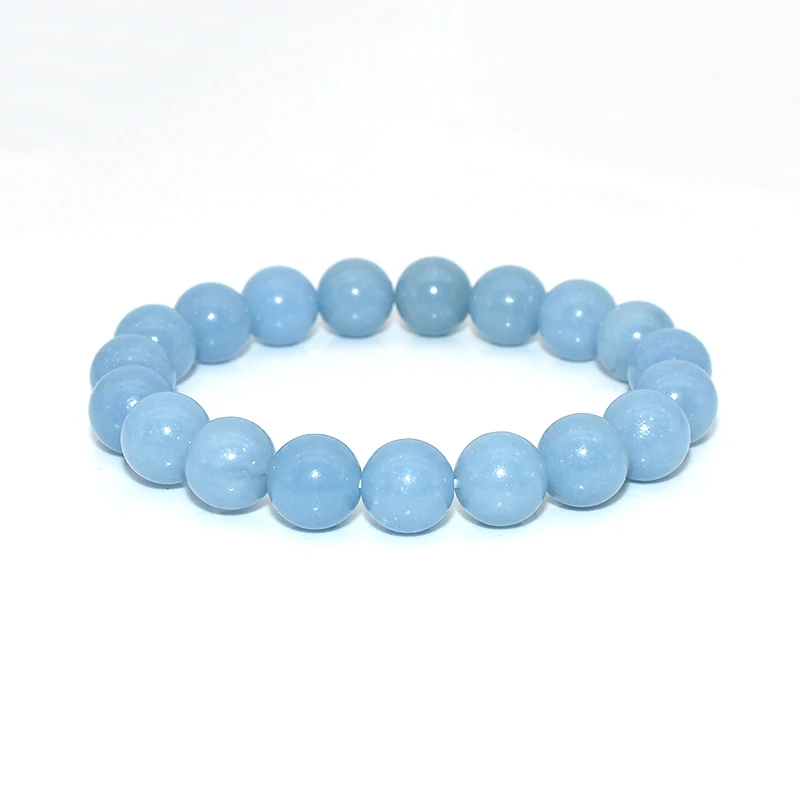 

Trade Insurance Natural Stone Beads High Grade 6/8/10mm Blue Angelite Bracelet, Picture shows