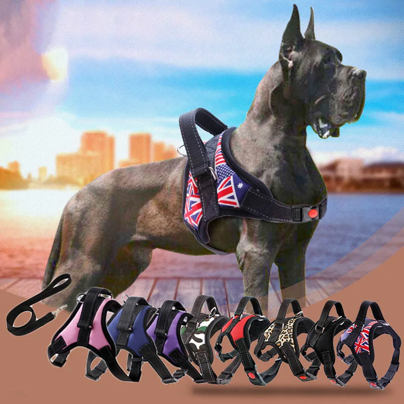 

New Pets Vest Reflective Tape Breathable Mesh Pet Dogs Leash Harness S/M/L/XL Dog Collar Accessories LBShipping