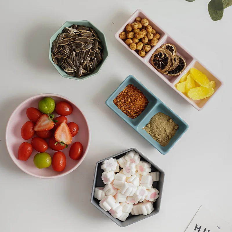 

Mfashion Melamine Tableware Snack dinner Plate Irregular Lattice Seasoning Plate Geometric Shape Bowl