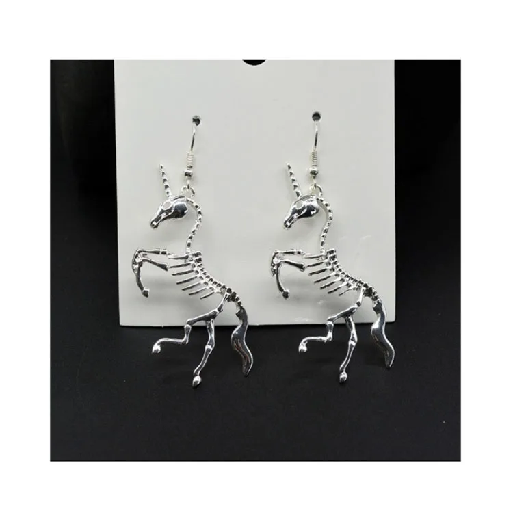

Popular bone rainbow horse earrings alloy fashion bone animal shaped earrings