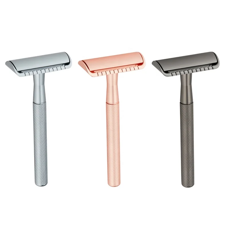 

Double Edge Classic Three Pieces Design Metal Razor Zero Waste Wet Shaver Safety Razor