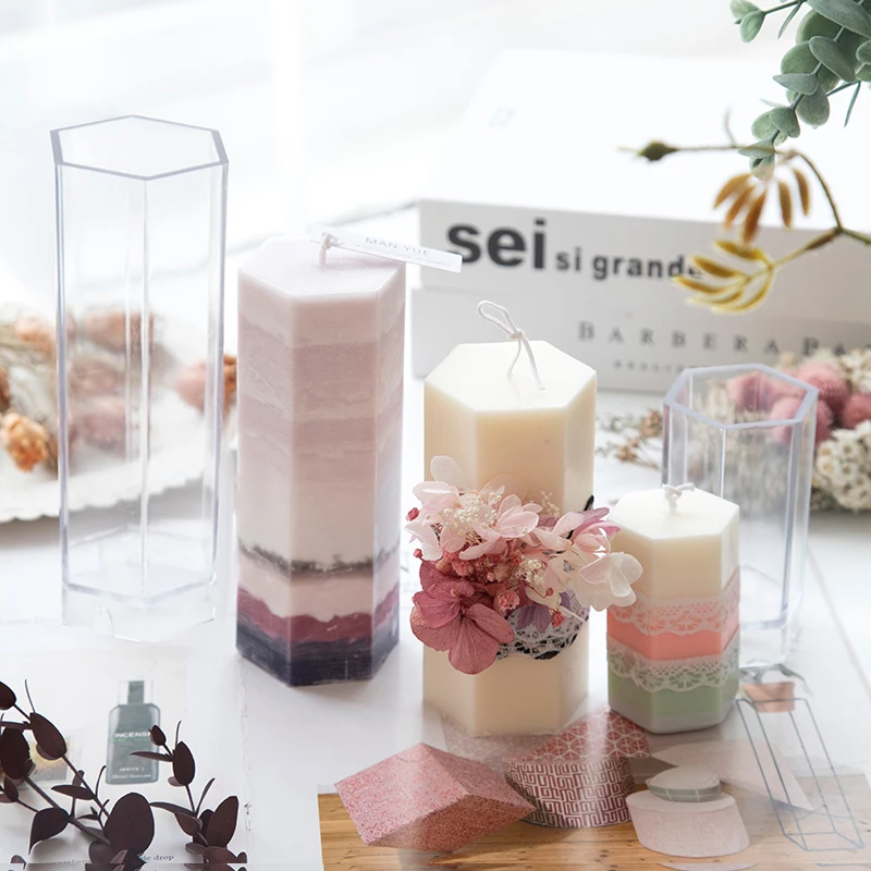 

Z367 Hexagonal cylindrical Candle Mold hand DIY Candle Mold, Random