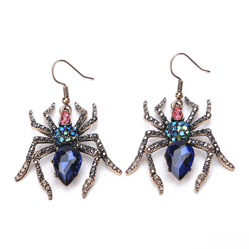 

PUSHl latest designer fashion creative rhinestone earring for girls insect earings charms alternative spider pendant earring