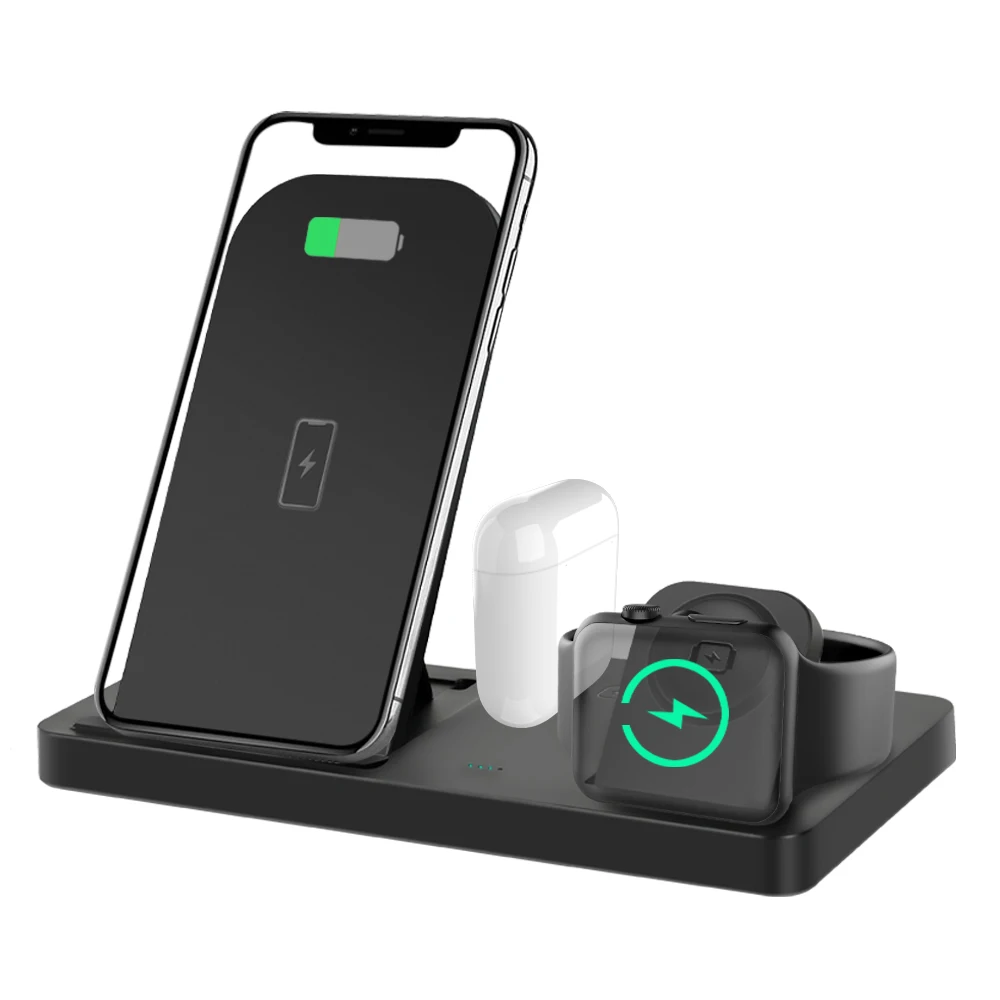 

Amazon bestseller desktop charging station portable magnetic fast charger 4 in 1 15w wireless charger
