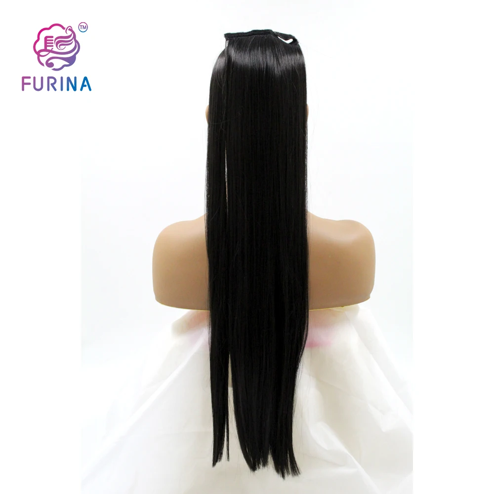 

Fashion 1B# 26'' 150g synthetic hair fiber straight hair with ponytail ponytail hair extensions synthetic for women, Pure colors are available