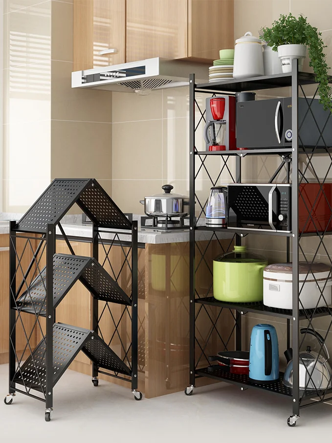Multifunctional Home Storage Rack Carbon Steel Foldable Shelf Organize
