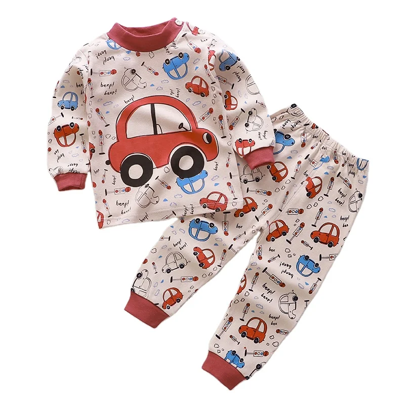 

Autumn Boys Girls 2 Piece Pjs Set Cute Prints Cotton Underwear Suit Children's Sleepwear Kids Pajamas Set