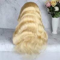 

human hair blonde 613 front lace body wave glueless lace frontal wig for black women