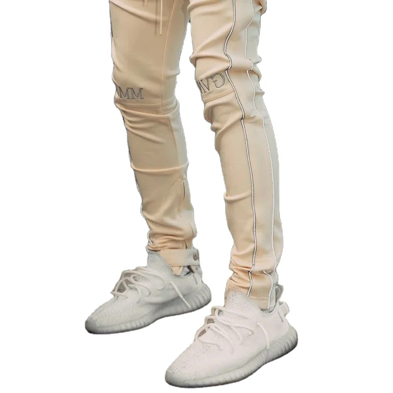 

New Side Striped Night Running Safety Reflective Strip Design Cotton Men Sweatpants