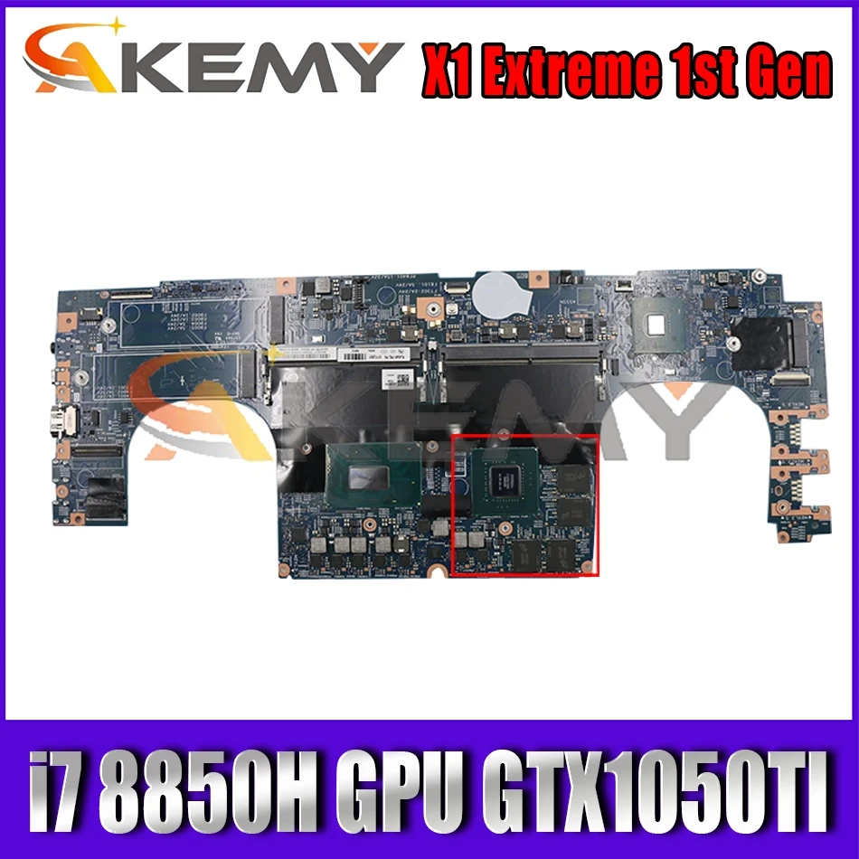 

For X1 Extreme 1st Gen laptop motherboard 17870-1 448.0DY05.0011 CPU i7 8850H GPU GTX1050TI FRU 01YU951 01YU959 Mainboard