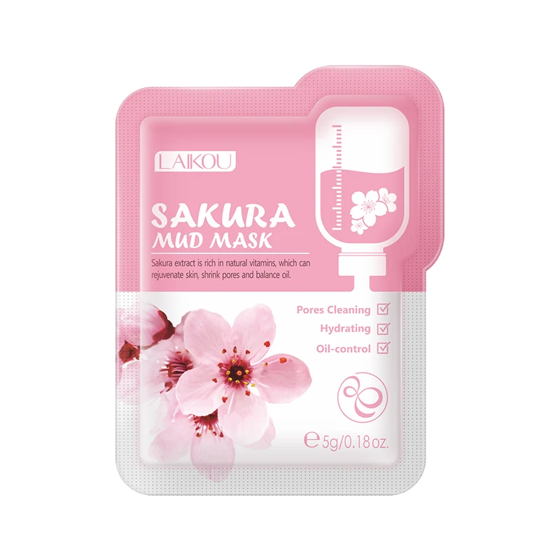 

LAIKOU 5g Sakura mud cream green tea deep cleansing skin care products