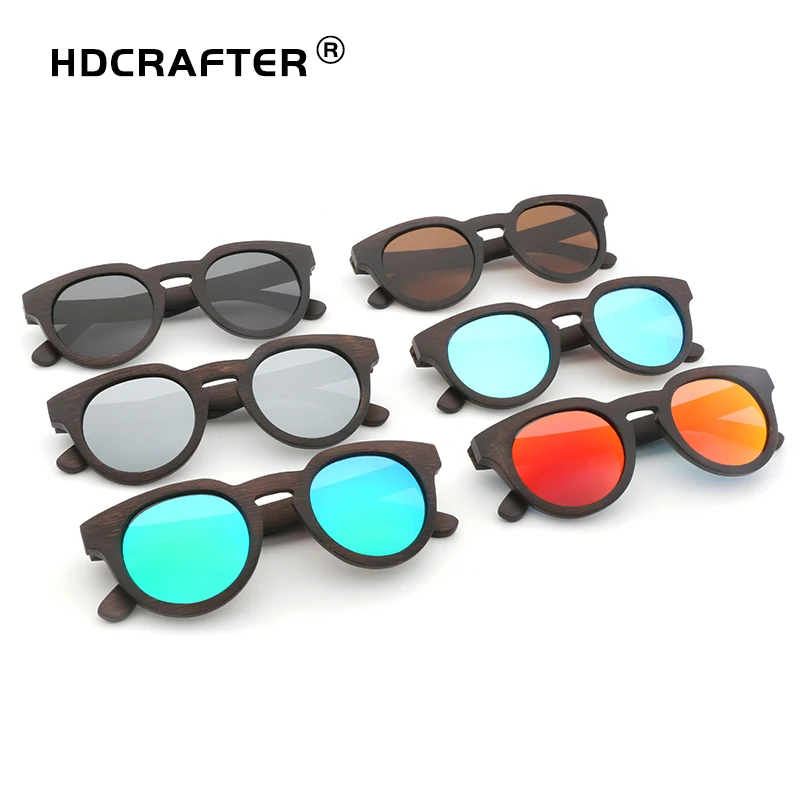 

HDCRAFTER handmade custom natual bamboo sunglasses river wood high quality for men women unisex eyeglasses round shades CE 2021