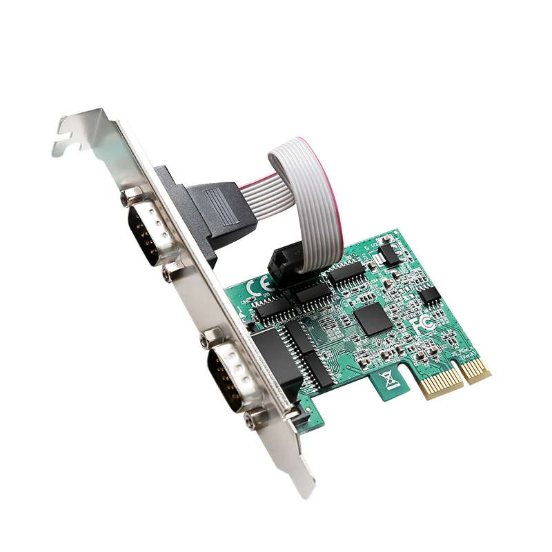

New Arrival ASIX AX99100B Chip PCIe 2 Serial port Add on Card RS232 Printer port PCIe PCI-e Expansion Card