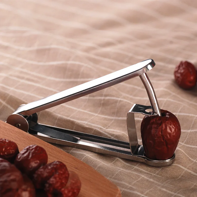 

Kitchen Vegetable Ware Stainless Steel Red Date Core Remover, Cherry Pitter (S), Silver